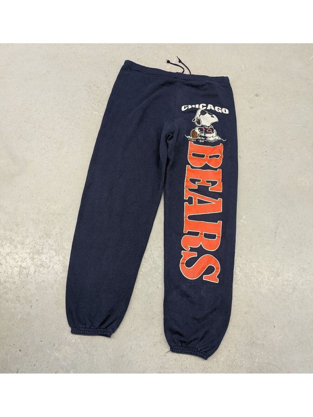 Vintage 70s Chicago Bears NFL Snoopy Navy Blue Sweatpants